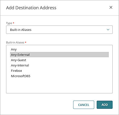 Screenshot of Cloud-Firebox, Configure Outbound Policy 5